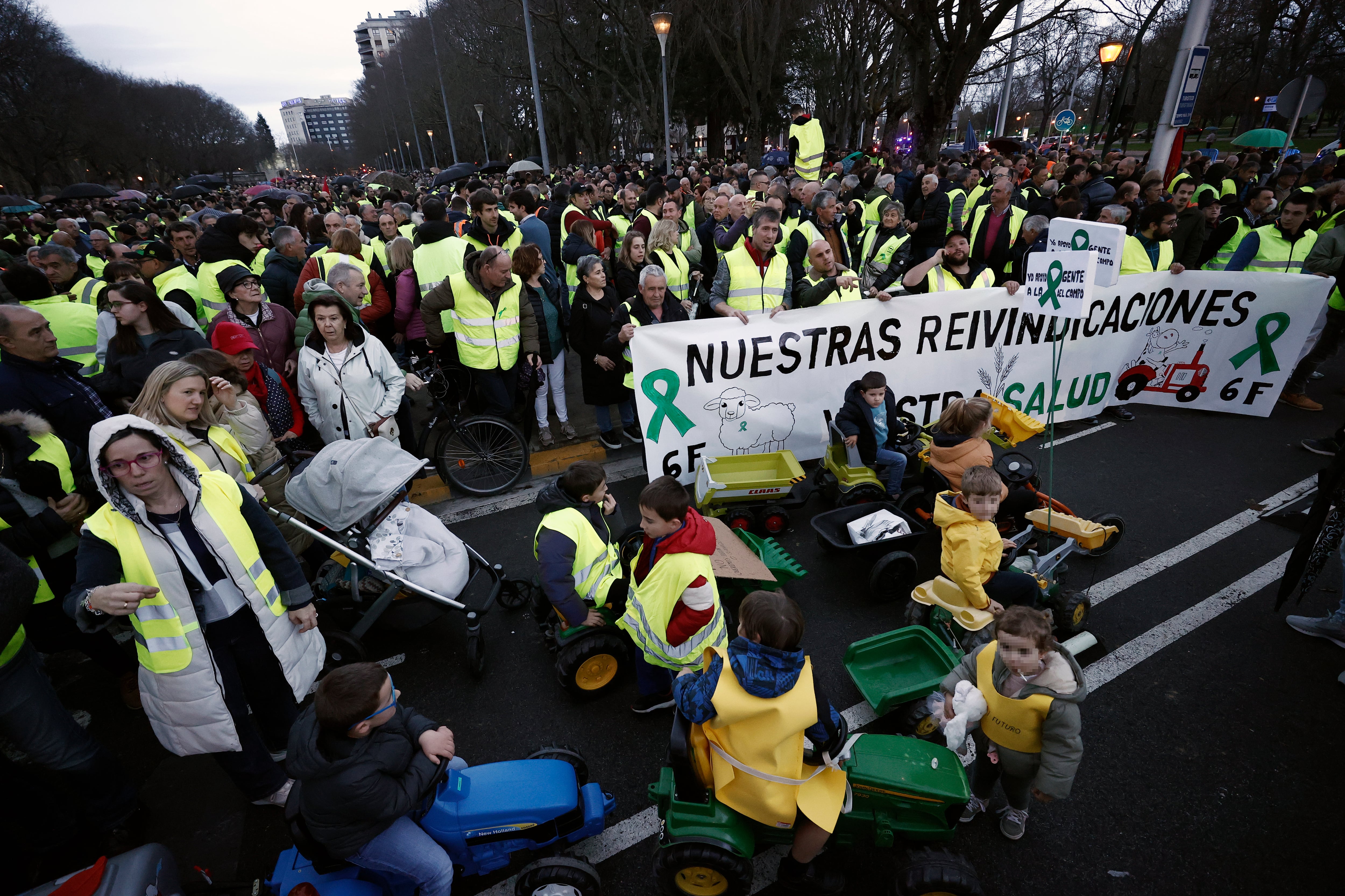 Marcha popular organizada por la Plataforma 6F en Pamplona el pasado mes de febrero a favor del sector agrario navarro.