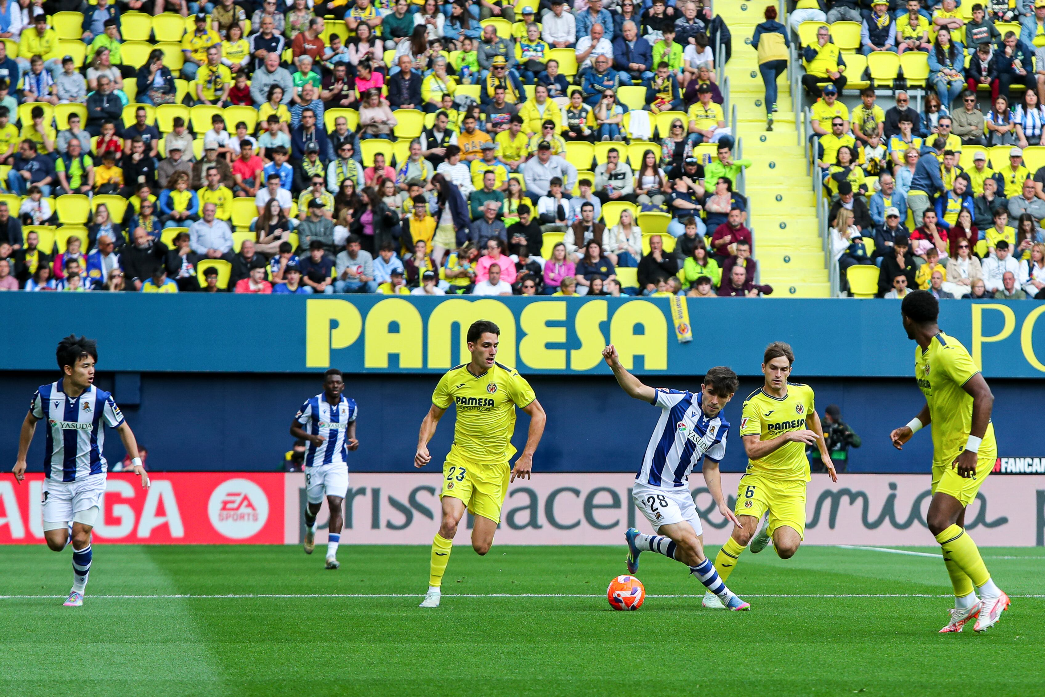 Pablo Marín, futbolista de la Real Sociedad, durante el partido ante el Villarreal