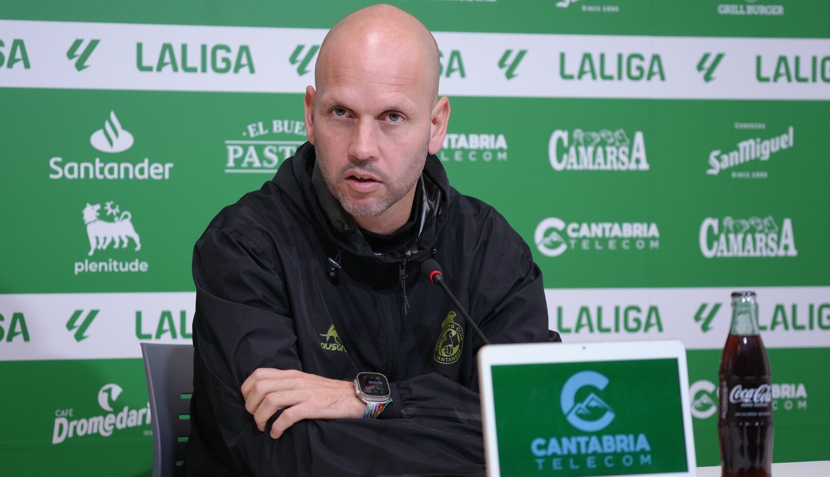 José Alberto, entrenador del Racing, en sala de prensa.