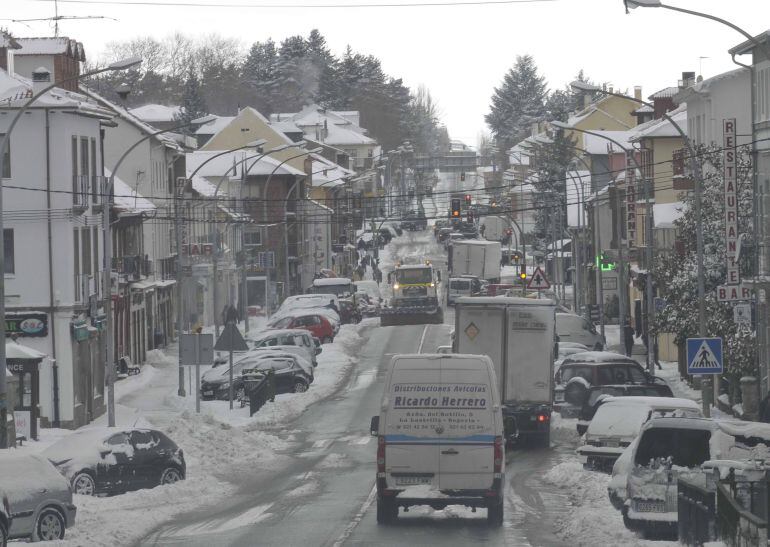 Imagen de la travesía de San Rafael durante el último temporal de nieve y frío 