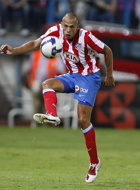 Heitinga, en un partido con el Atlético