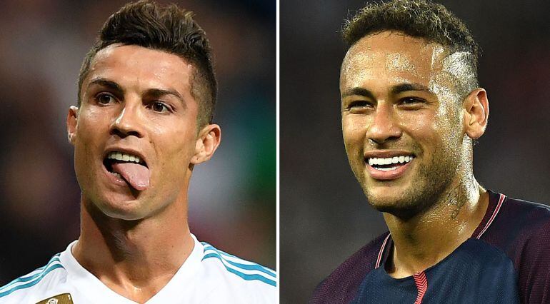 Primeros planos de Cristiano y Neymar