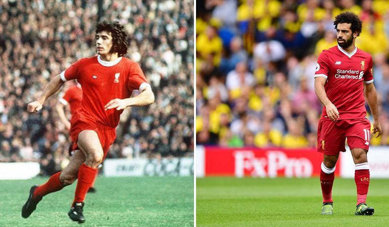 Kevin Keegan y Mohamed Salah jugando en Anfield 