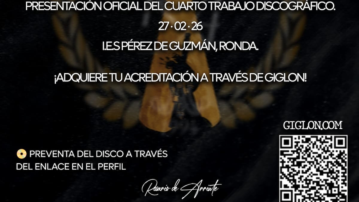 Rosario de Arriate presentará este viernes en Ronda su nuevo trabajo discográfico "Nazareno de la Madrugá"