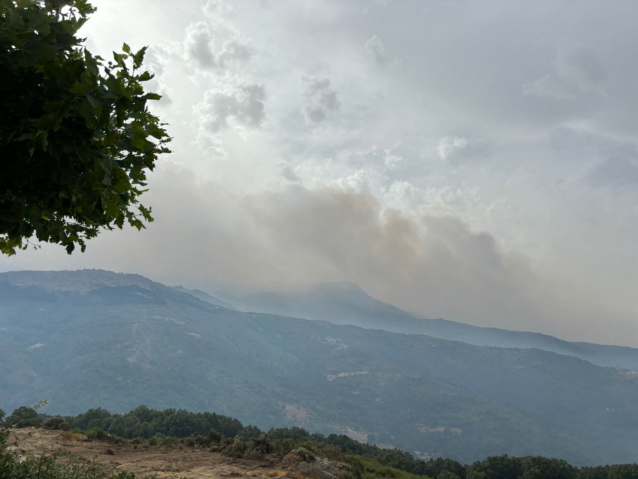 El fuego de Jarilla, desde el límite de la provincia de Cáceres con Salamanca/Cadena SER