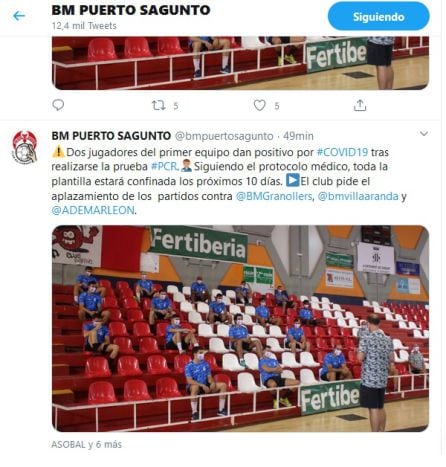 Puerto Sagunto lo ha anunciado a través de sus redes sociales.