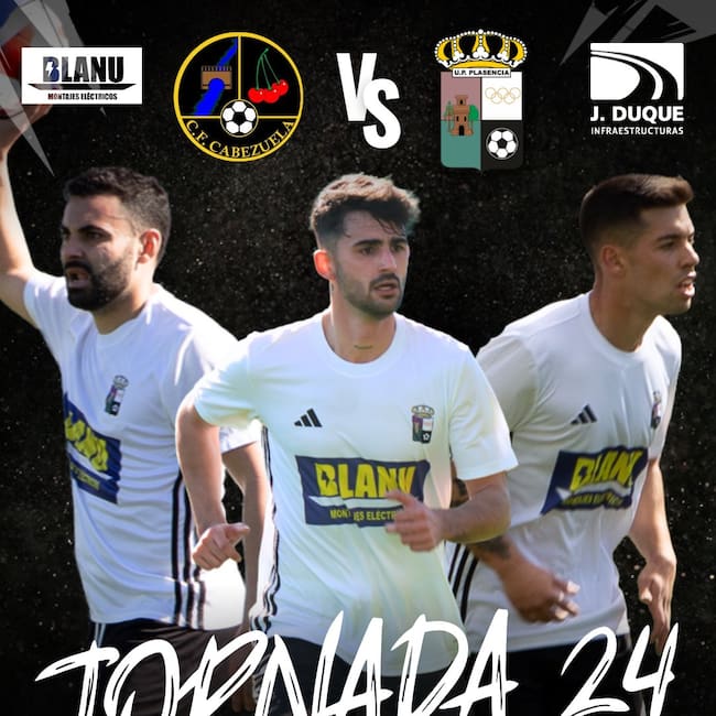 Cartel anunciador del partido por redes sociales