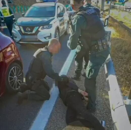 Detención de la Guardia Civil en la A-62, a la altura de Salamanca.