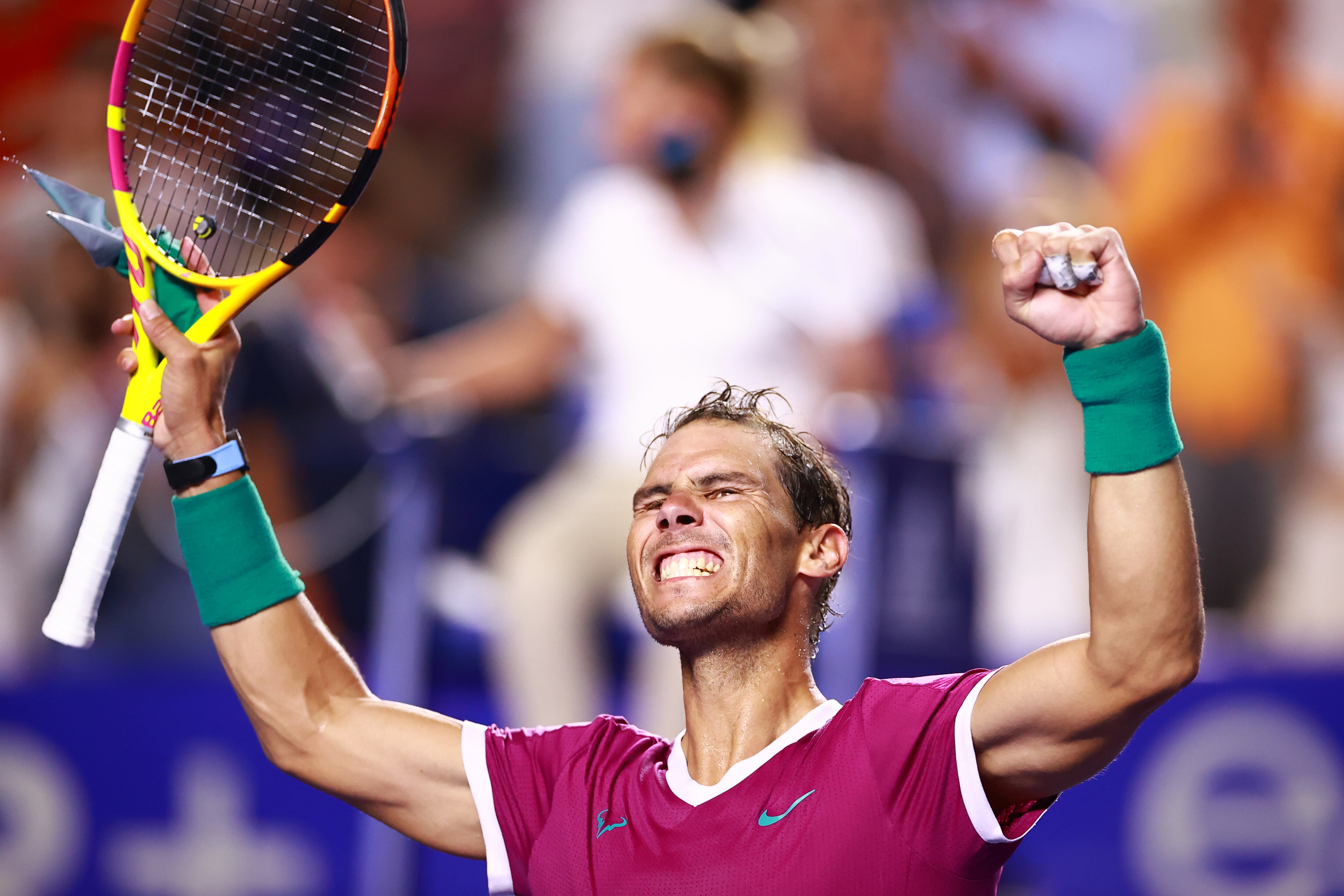 Rafael Nadal celebra su triunfo ante Daniil Medvedev