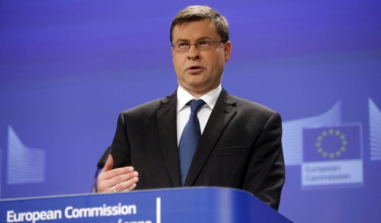 El vicepresidente de la Comisión Europea (CE) para el Euro, Valdis Dombrovskis.