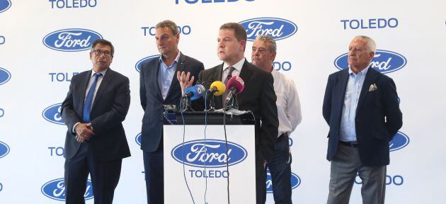 Emiliano García-Page, presidente de CLM, cierra el acto de inauguración de las nuevas instalaciones de Ford en Toledo