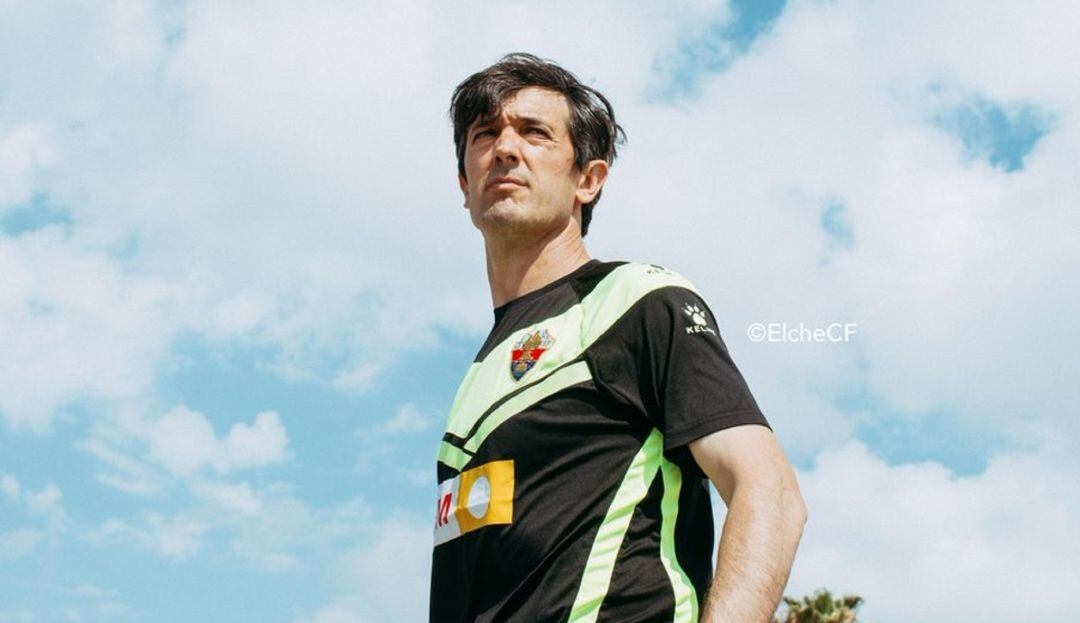 Pacheta en un entrenamiento del Elche CF