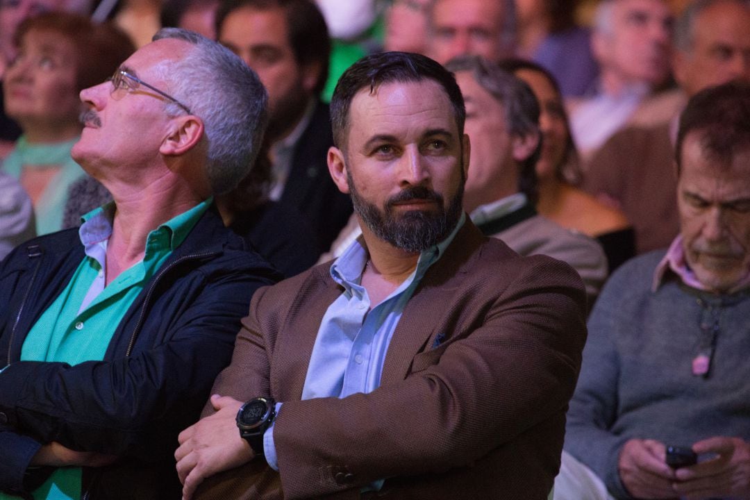 Santiago Abascal durante un acto de Vox