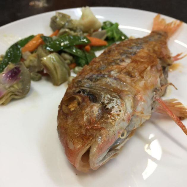Salmonete en el restaurante El Faro, de El Puerto