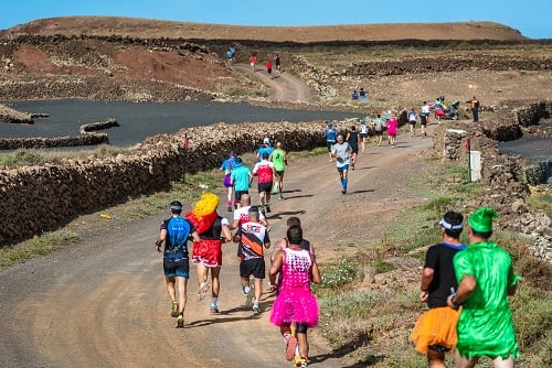 Varios de los participantes en la carrera.