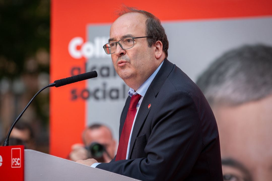 Miquel Iceta, durante un acto de campaña en Barcelona. 