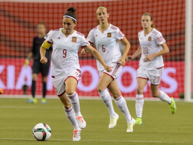 Vero Boquete en un partido de la selección contra Brasil. 