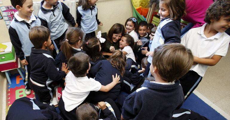 Un grupo de niños en un centro escolar de Castilla y León