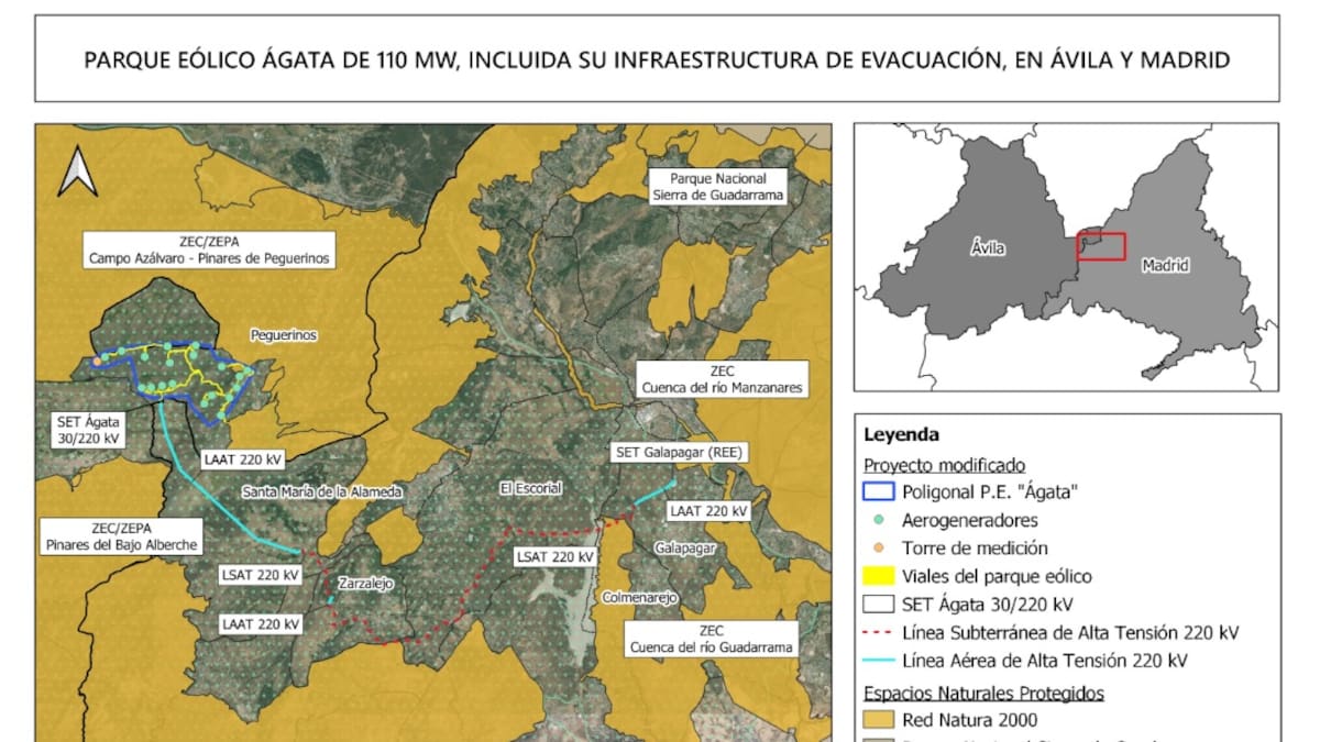 Declaración de Impacto Ambiental negativa para el parque eólico de Peguerinos