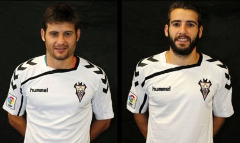 Paredes y Antoñito, jugadores del Albacete Balompié