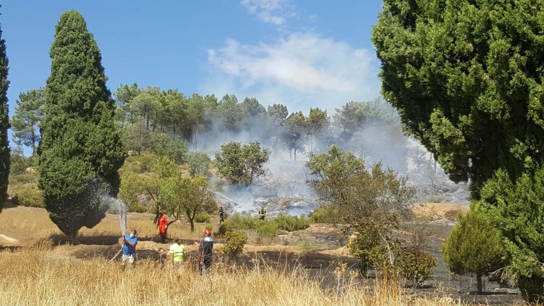 Los vecinos de Sotillo han colaborado con los serivicios de exttinción de incendios para controlar las llamas