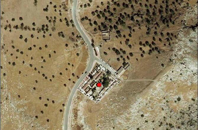 Localización de los trabajos en el cementerio de Cañete la Real