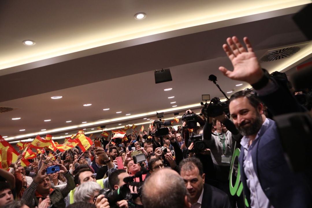 El presidente de Vox, Santiago Abascal, visita Pamplona 
 