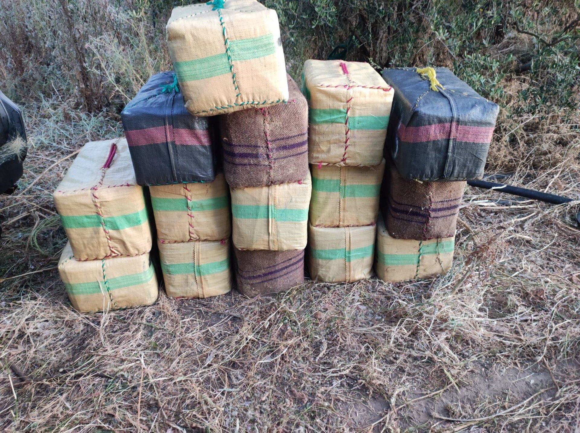 Parte de la droga intervenida