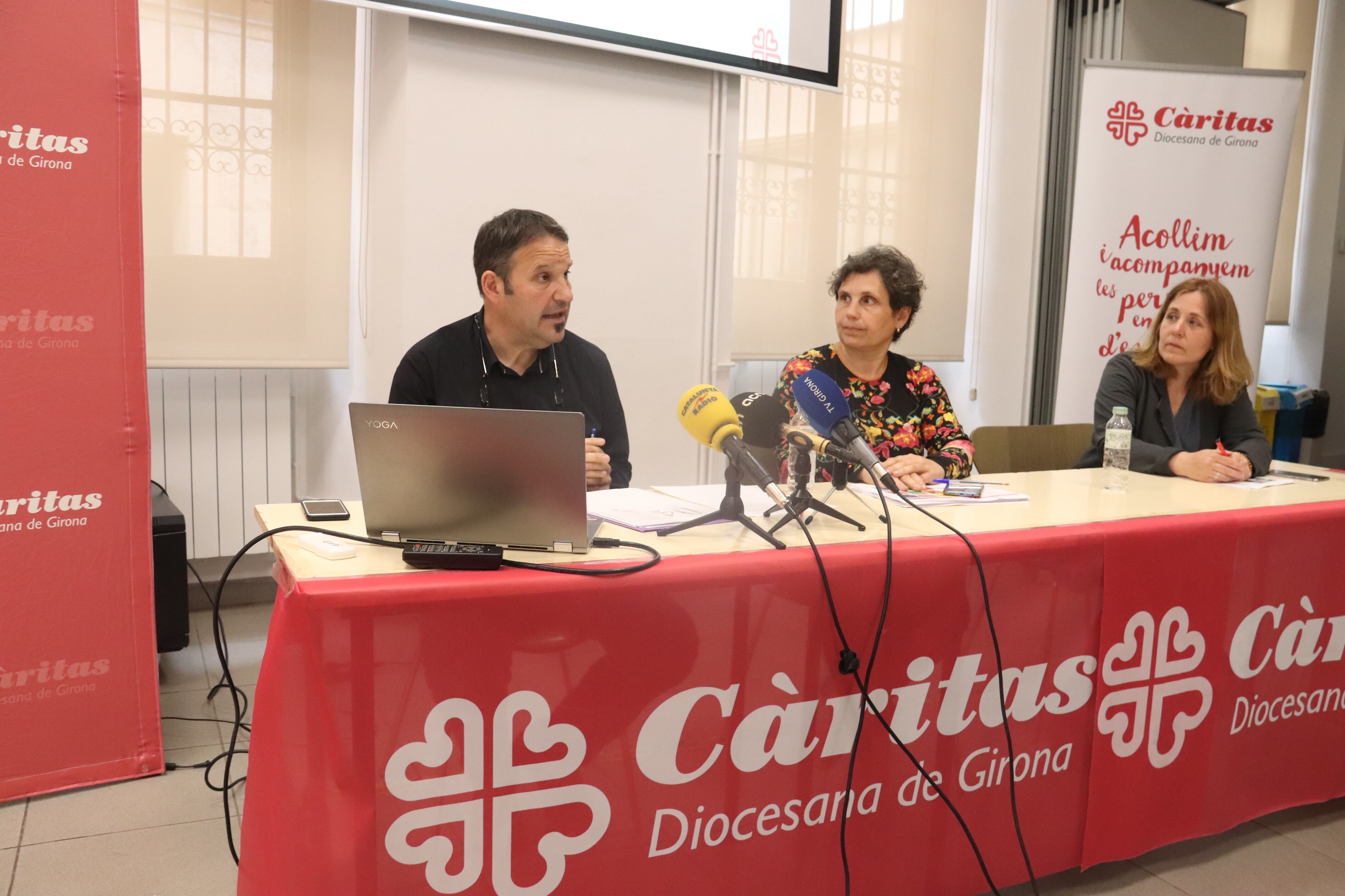 Càritas Girona en roda de premsa