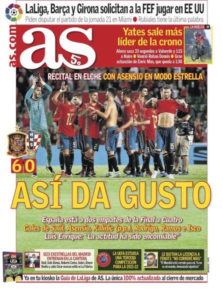 La portada de AS