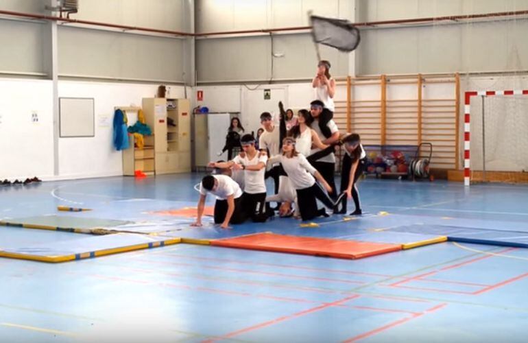 Imagen de archivo de estudiantes de 1º de Bachillerato en una exhibición deportiva