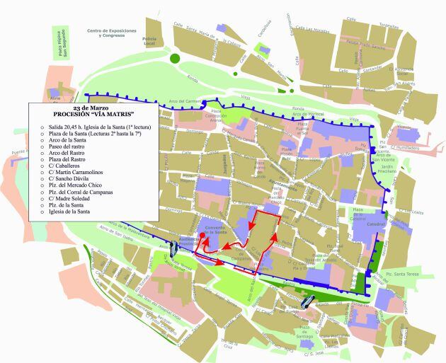 Recorrido de la Procesión 'Vía Matris'