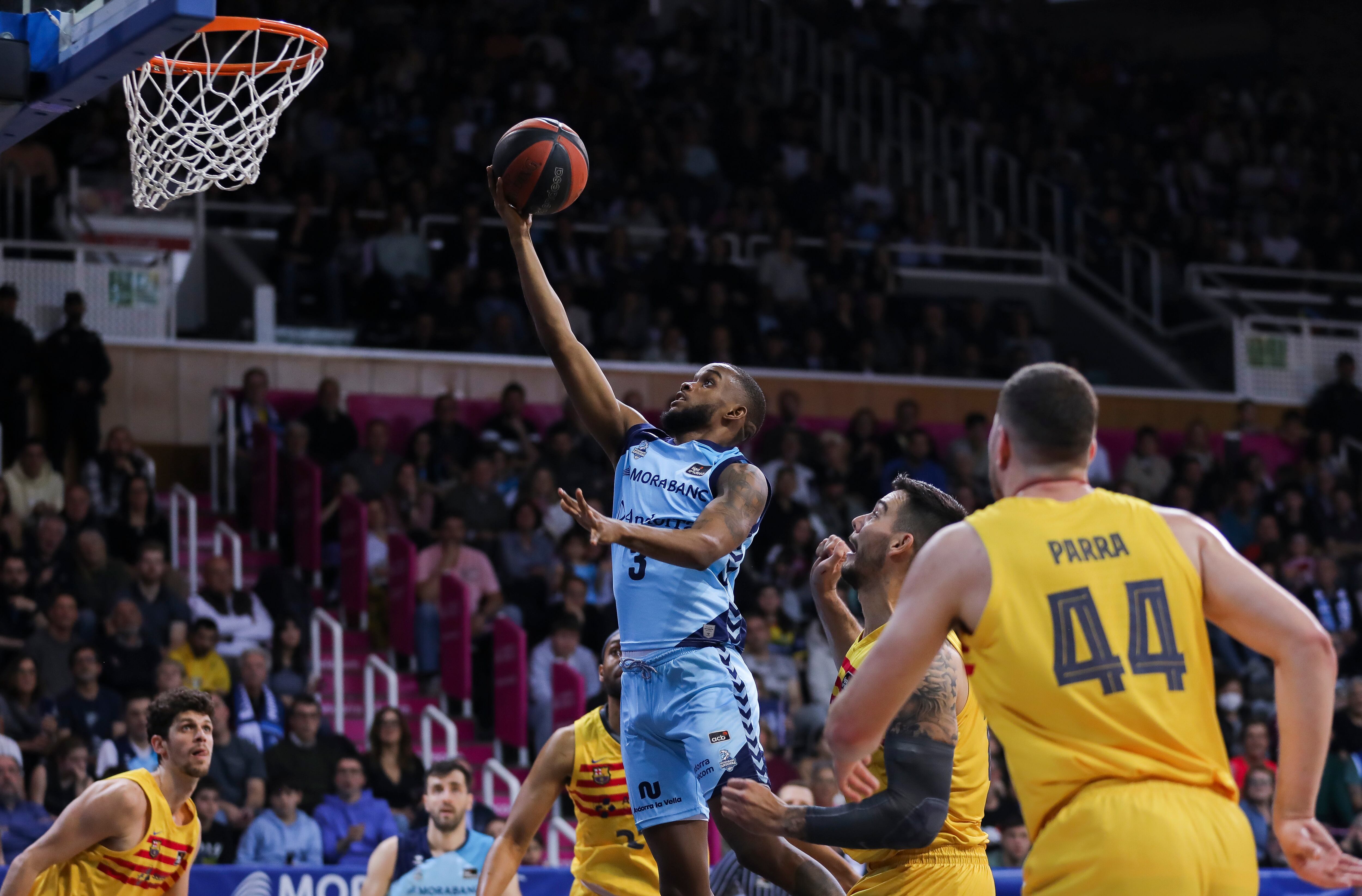 Jean Montero durant el partit contra el FC Barcelona de diumenge a la Bombonera. L'escorta del MoraBanc Andorra és molt probable que no continuï la propera temporada a la disciplina tricolor.