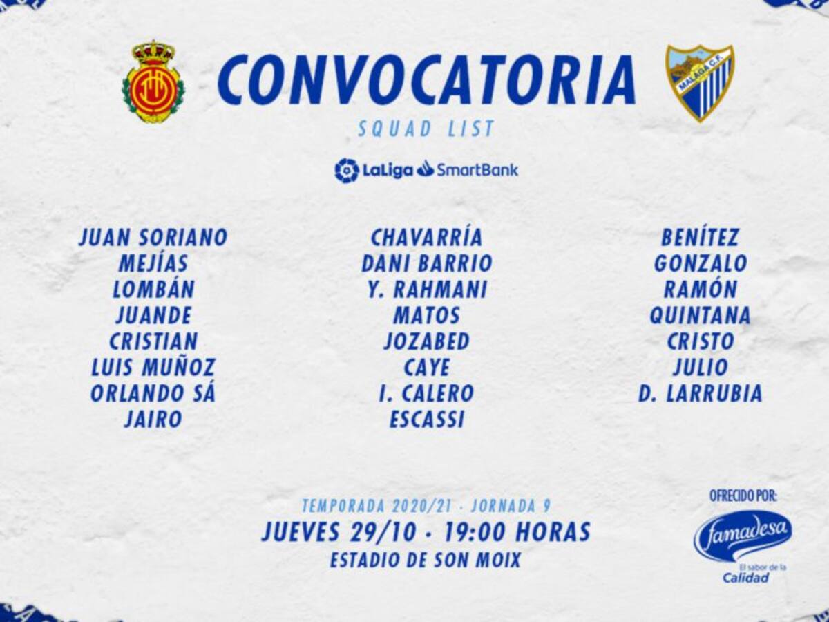 El Málaga lleva a 23 jugadores para Mallolrca sin Benkhemassa