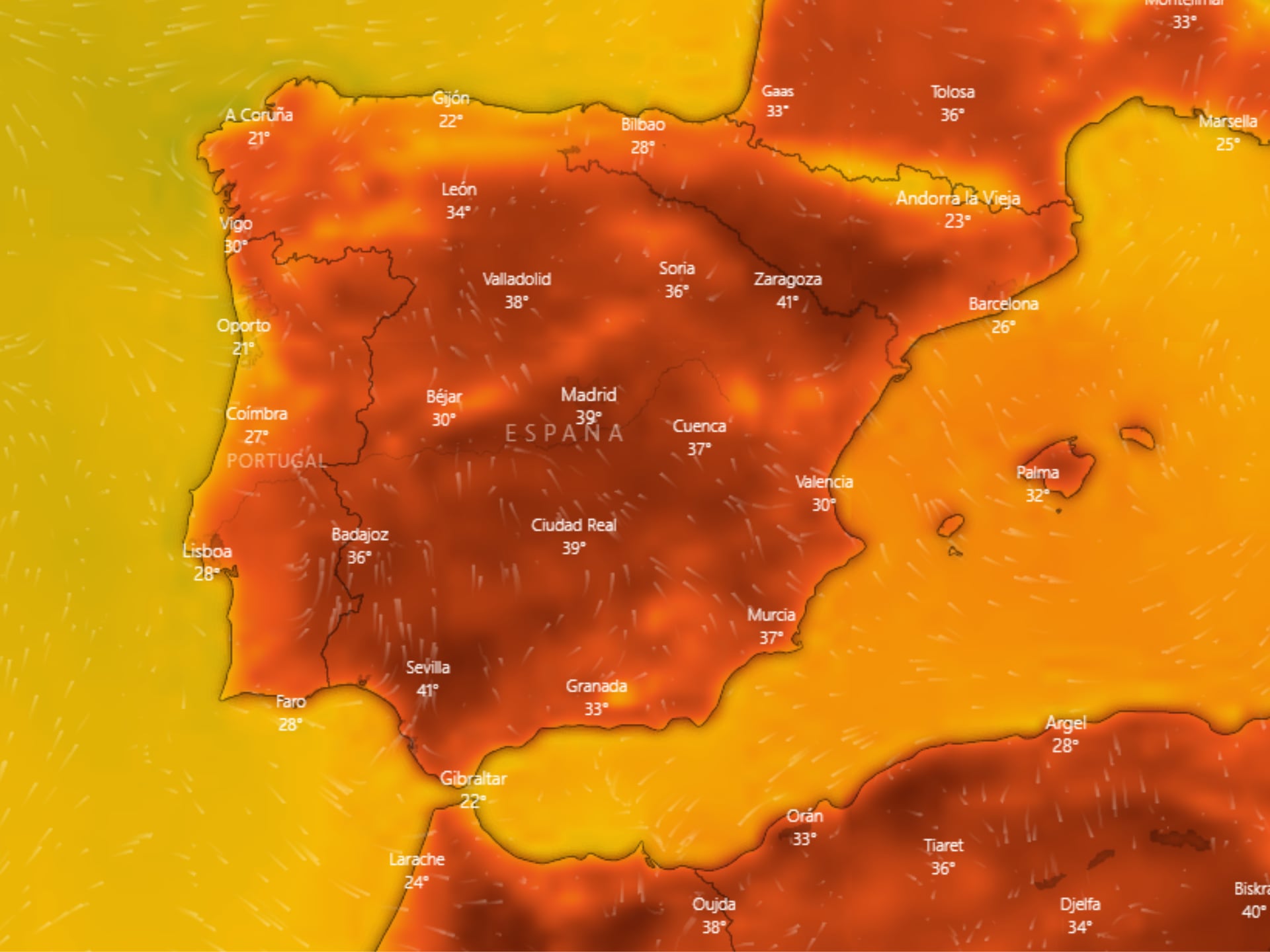 Evolución de la ola de calor en España