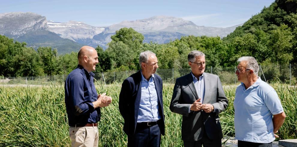 José María Giménez, Luis Estaún, Manuel Blasco y Antonio Castillo en Laspuña. Foto: Eduardo Ezequiel Moreno
