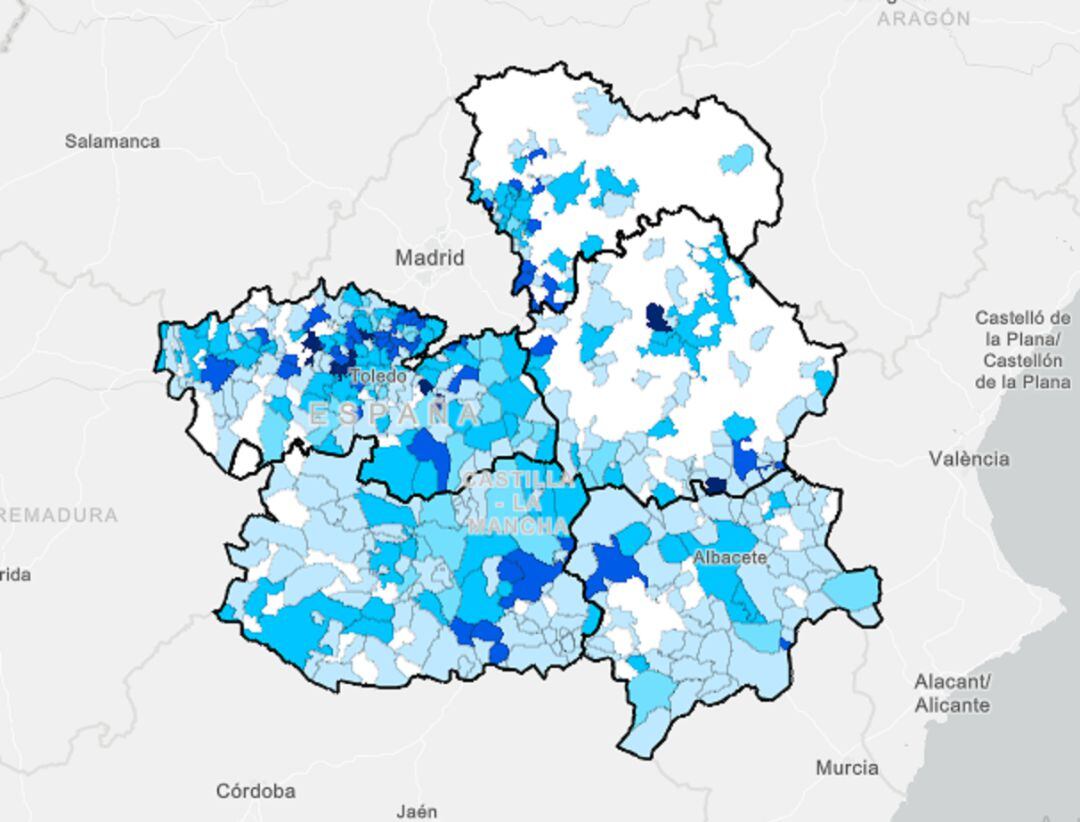 Mapa de incidencia acumulada en la semana del 3 al 9 de mayo