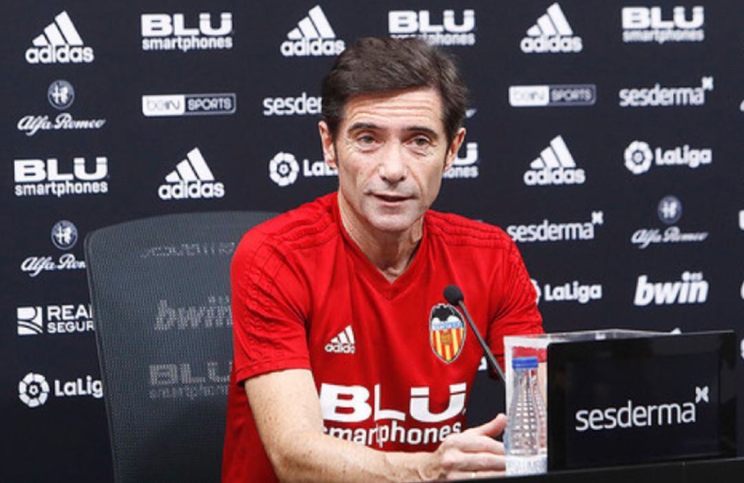 Marcelino en rueda de prensa