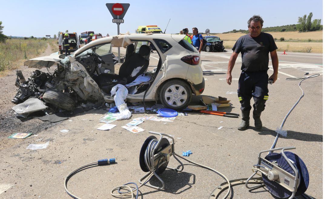 Imagen de un accidente con consecuencias mortales ocurrido en 2019 en Paredes de Nava (Palencia)