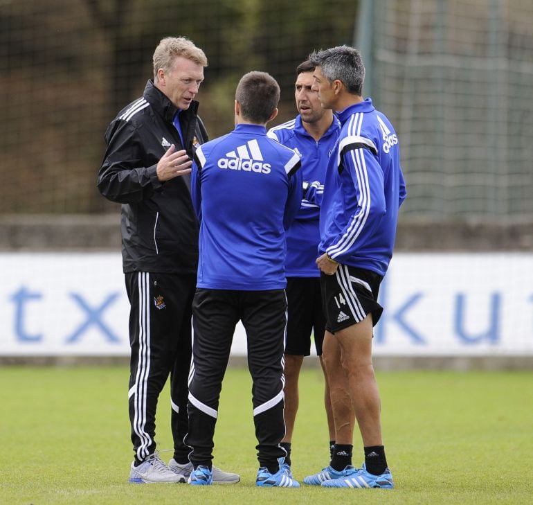 13/11/14 DAVID MOYES PRIMER ENTRENAMIENTO CON LA REAL SOCIEDAD  CUERPO TECNICO