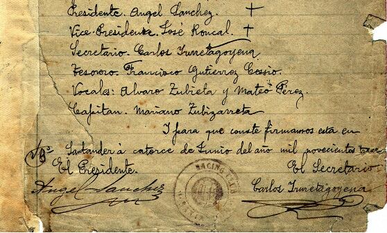 El acta constitucional del Racing