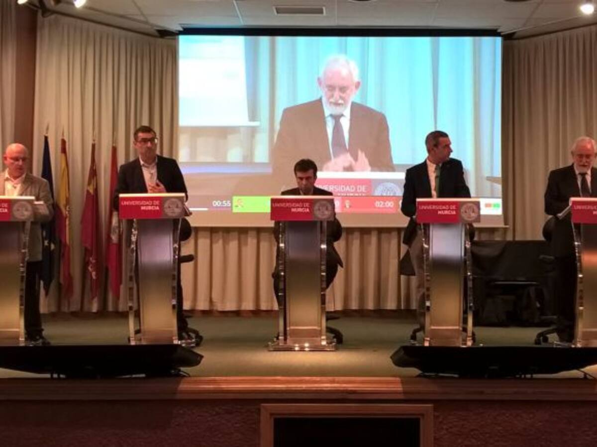 Los candidatos a rector de la UMU han debatido en el Paraninfo