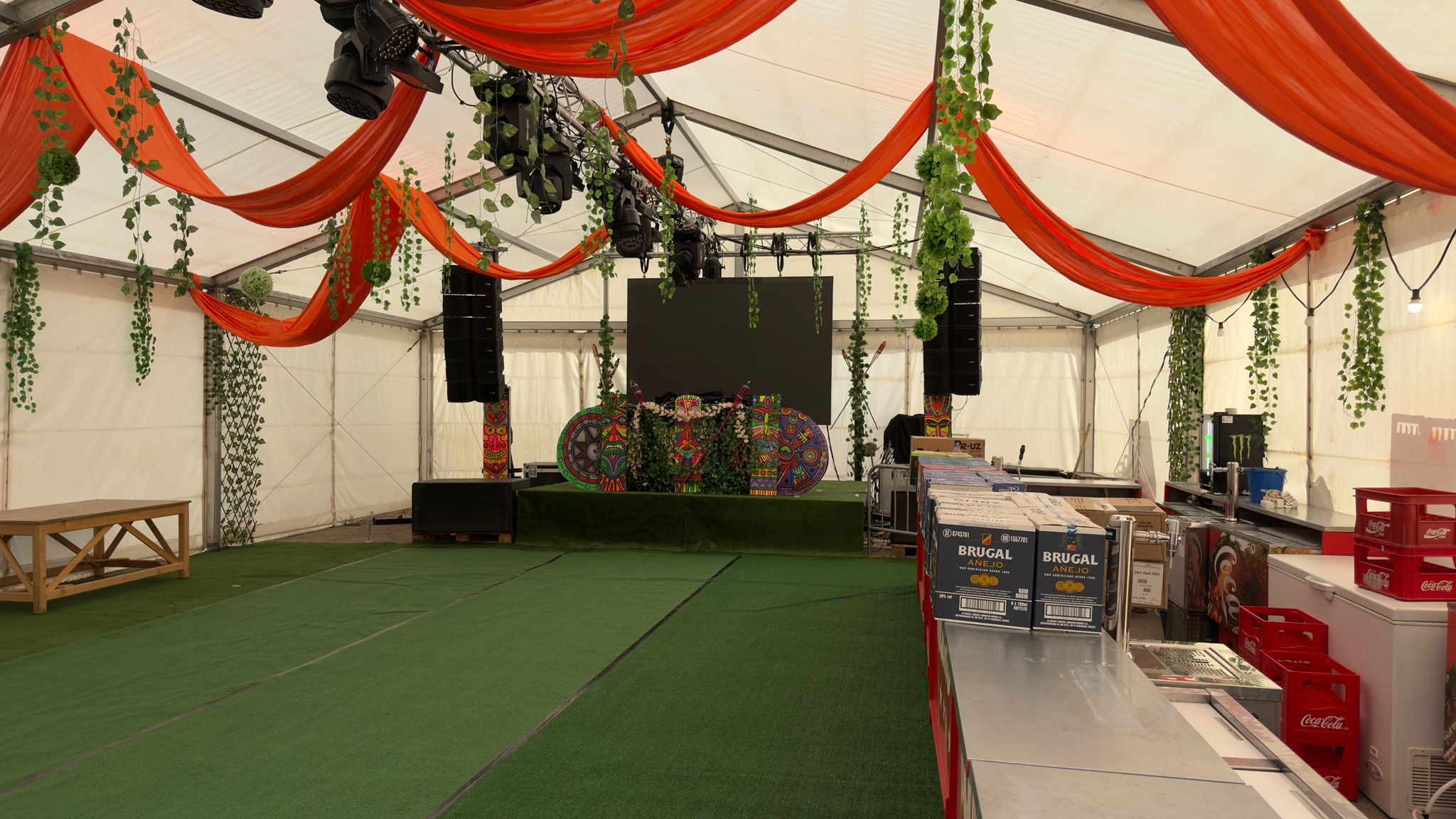 El interior de una de las carpas del Corpus de Toledo