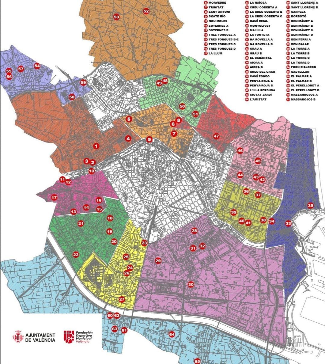 Mapa con las intervenciones previstas 