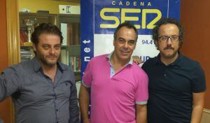 Juan Carlos Hernanz, Javier García y Kiko Tovar, en los estudios de SER Madrid Sur