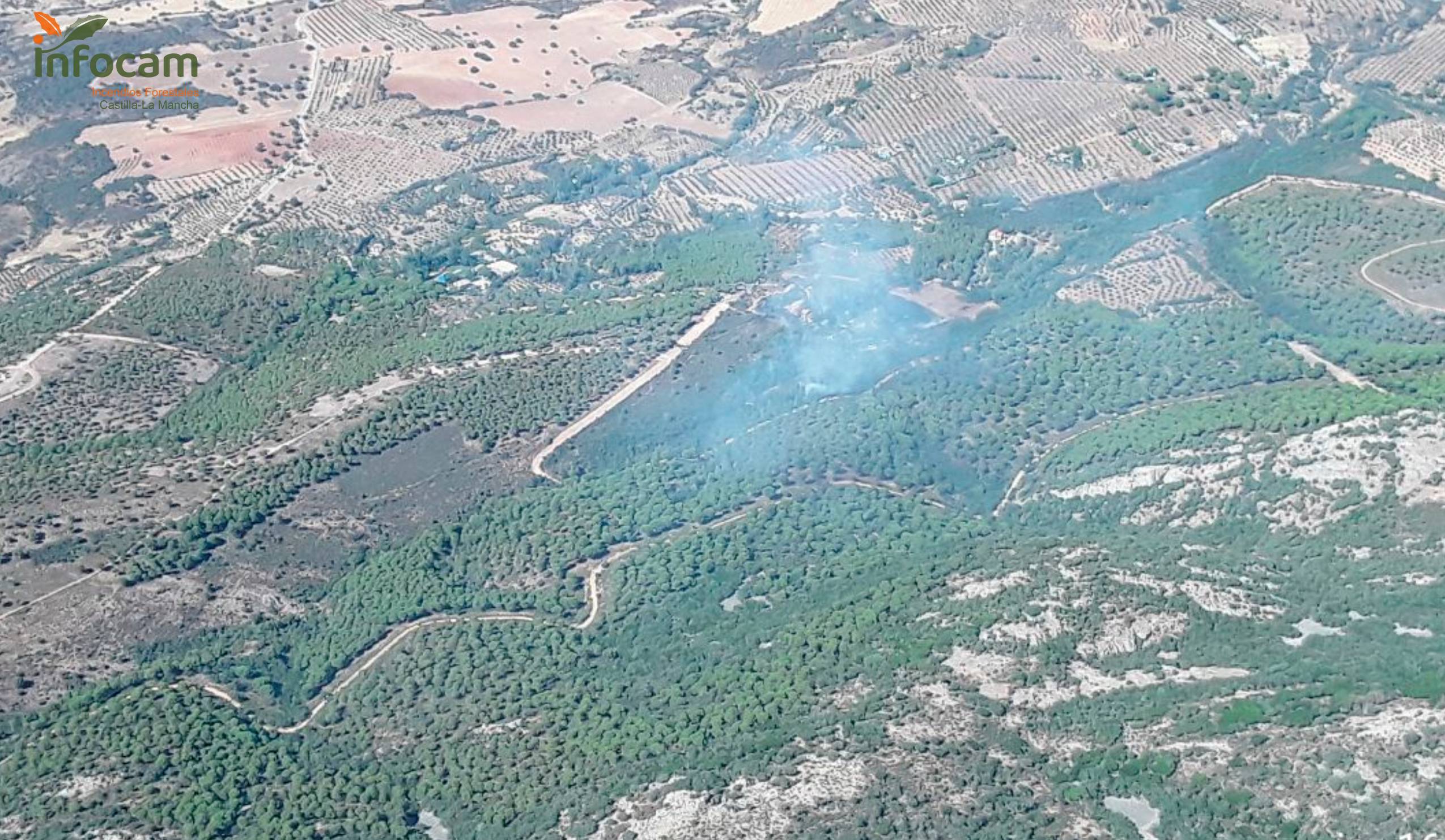 Imagen aérea del incendio forestal de Viso del Marqués (Ciudad Real)