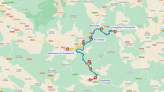 Recorrido entre Campillos-Paravientos y Cardenete por el Camino Natural del Cabriel.