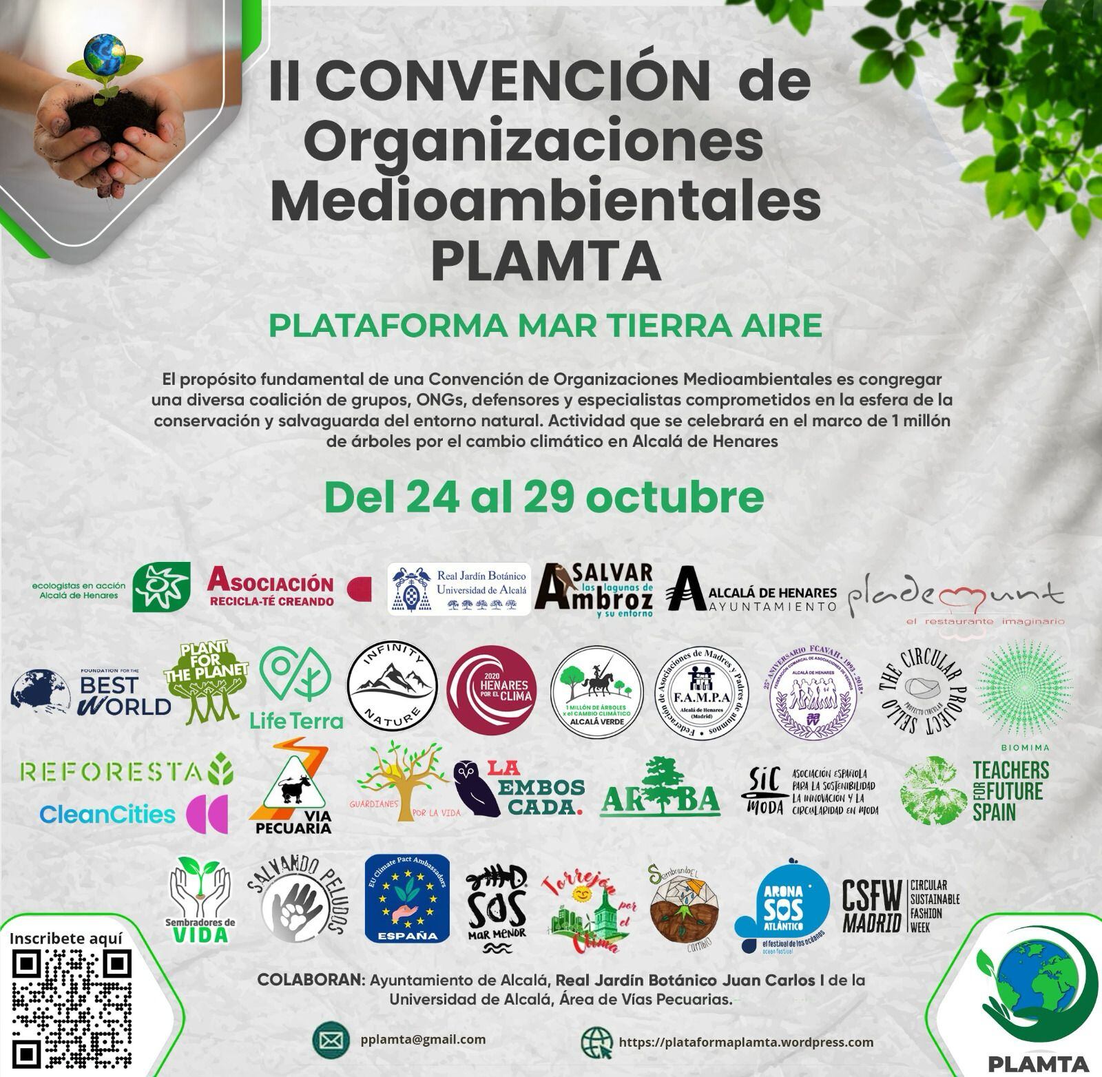 Cartel de la II Convención de Organizaciones Medioambientales PLAMTA.