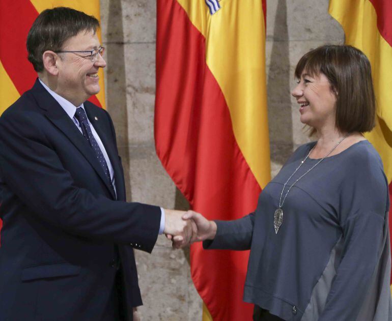 El presidente Puig ha recibdido en Valencia, a Francina Armengol, presidenta de las Islas Baleares