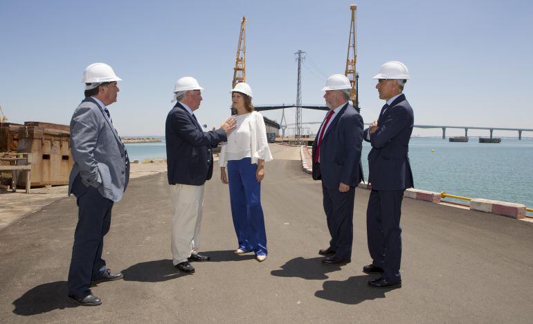 La nueva presidenta de Navantia, Susana Sarriá, en su visita a astilleros